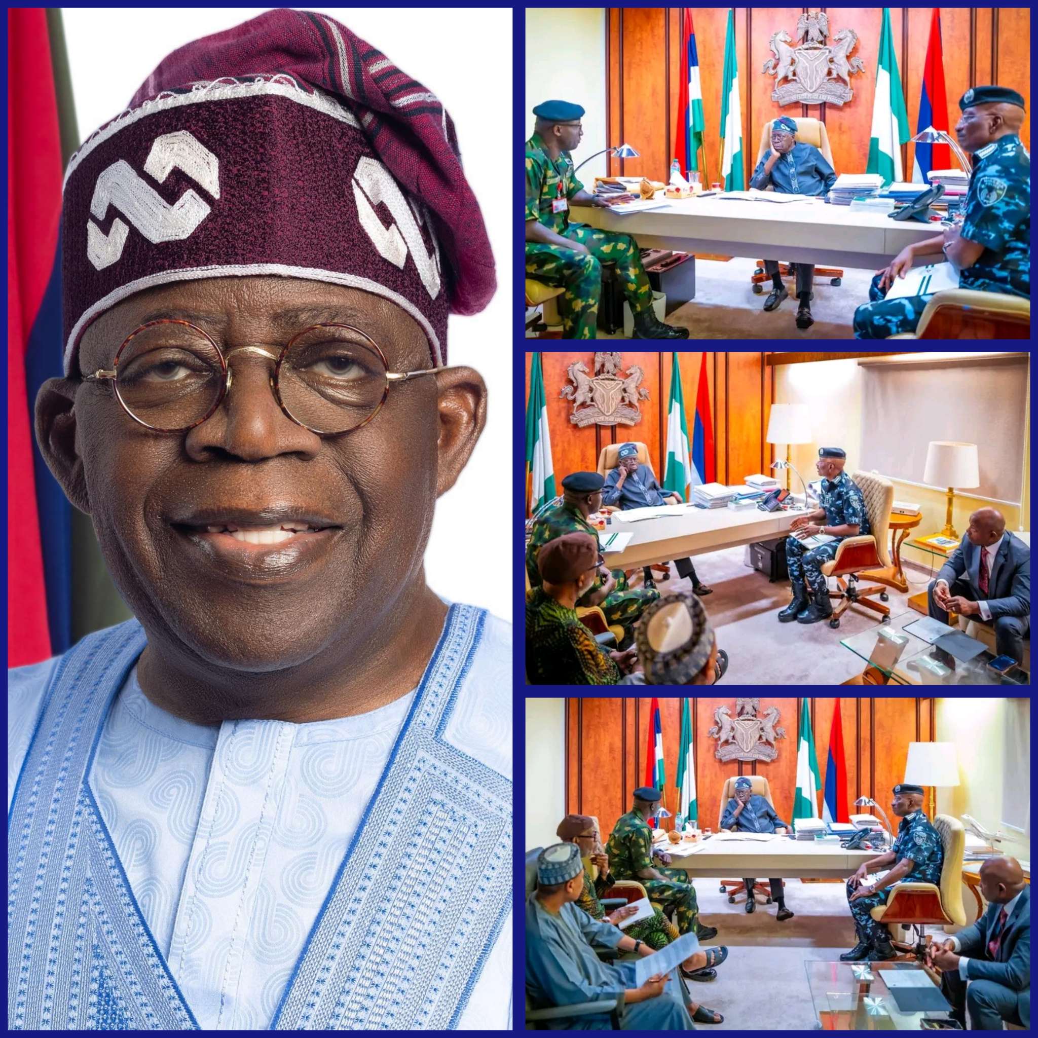 Tinubu in Extended Security Meeting with Chiefs, Orders VIP Police Withdrawal