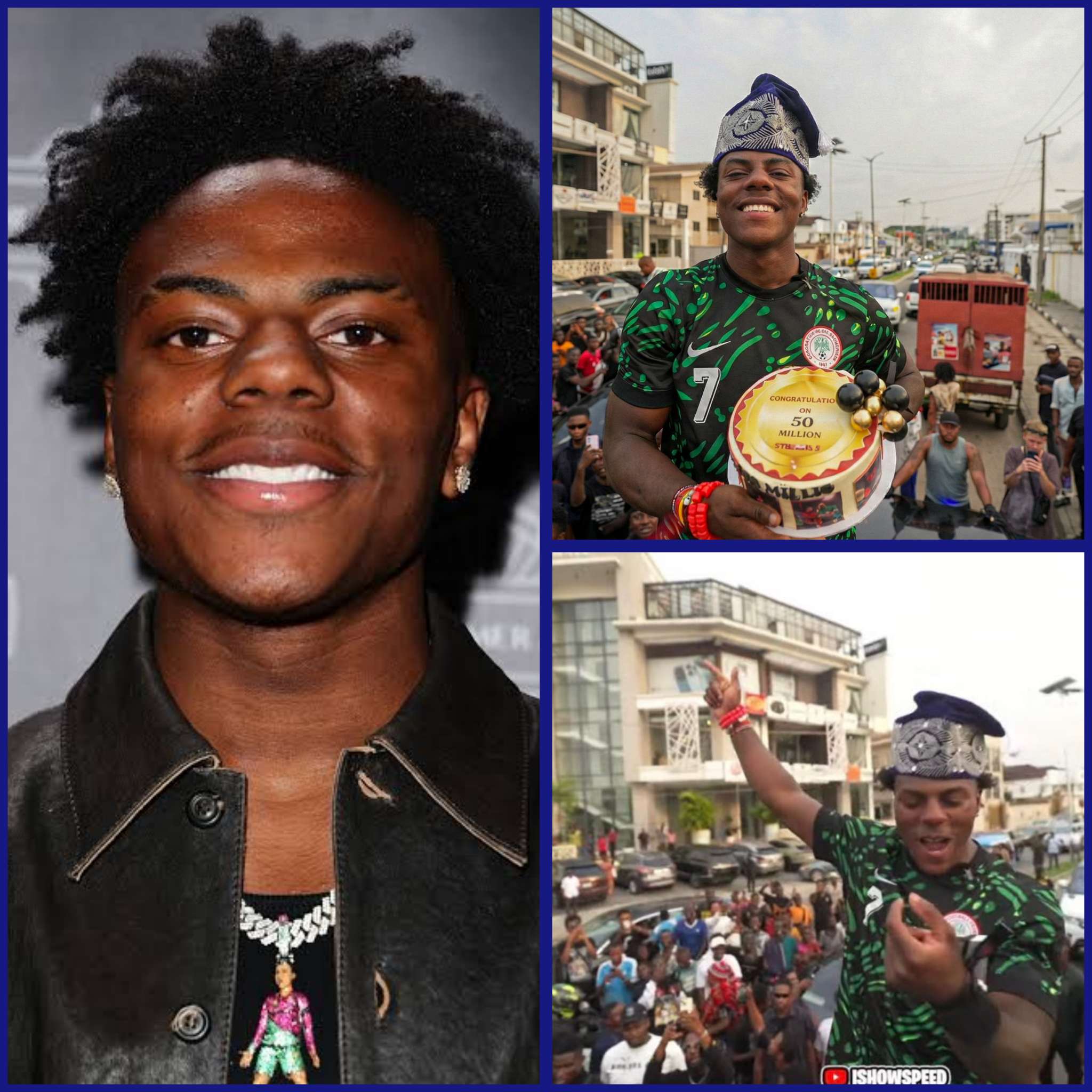 IShowSpeed Hits 50M Subs Live in Nigeria on Birthday